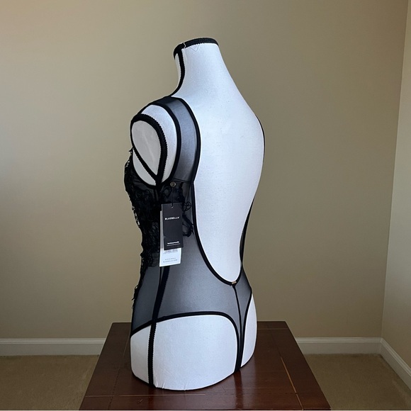 NWT - Bluebella Etienne Black Embroidered Mesh Bodysuit - Small - Picture 4 of 14